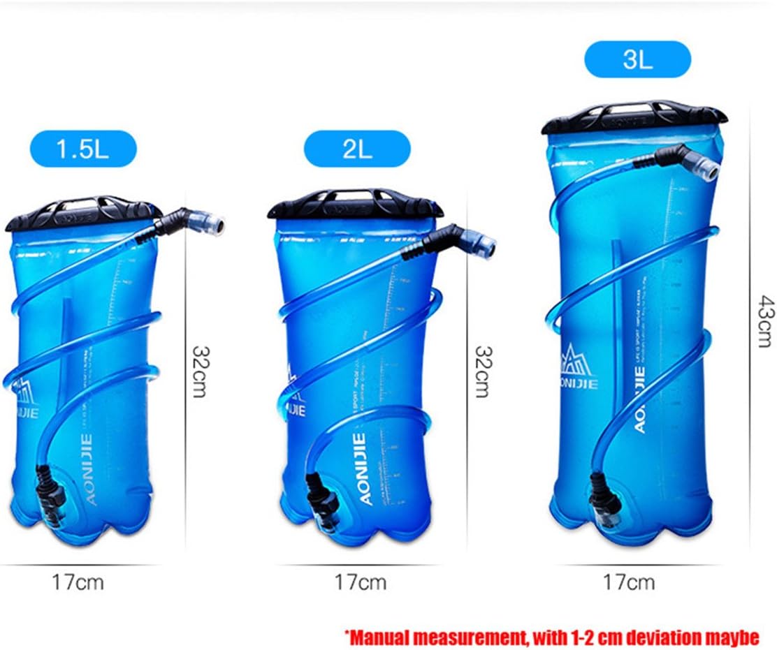 AONIJIE Bolsa de agua plegable para hidratación, bolsa de agua a prueba de fugas, depósito de agua para senderismo al aire libre, mochilero, correr,