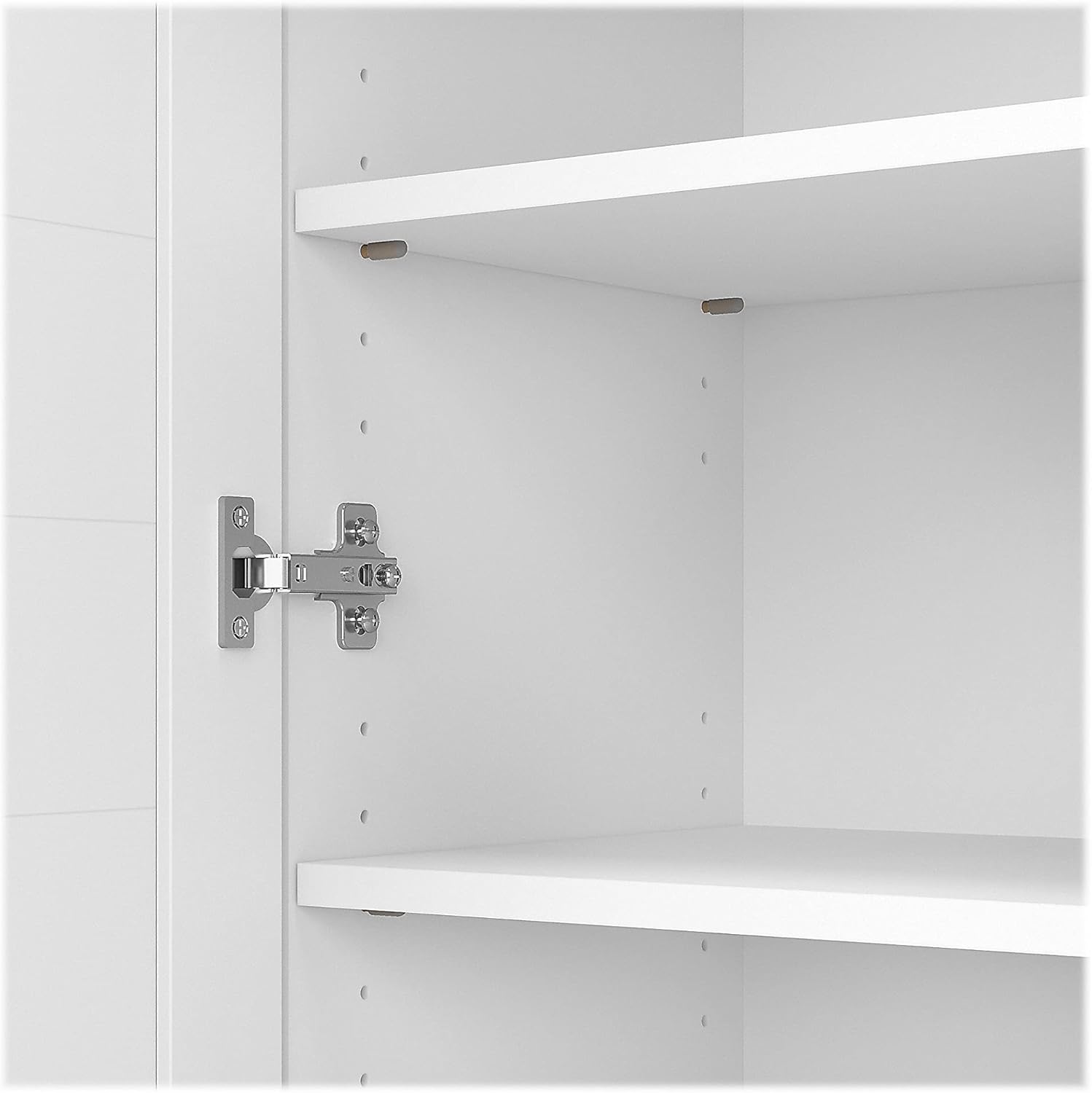 Bush Fairview – Armario de almacenamiento pequeño de 30.71 pulgadas con 3 estantes, gris Shiplap grisblanco puro (WC53696-03)