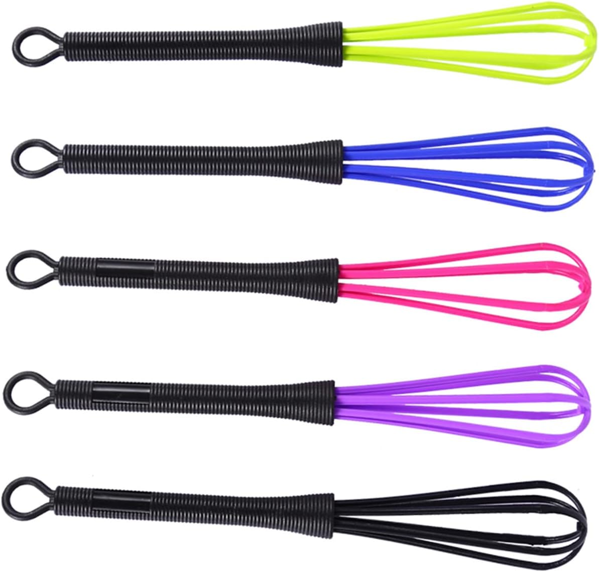 Juego de batidores de plástico, 5 piezas de mini tinte para el cabello, agitador de crema, multicolor, herramienta mezcladora de cocina, salón de