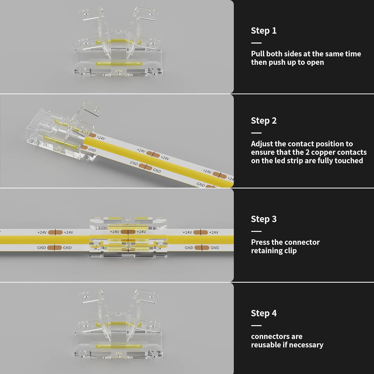PAUTIX COB Tira de luces LED de 40 pies40.0 ft súper brillante, 504 LEDsm blanco cálido 3000K CRI90+ cinta LED flexible de 24 V para gabinetes de