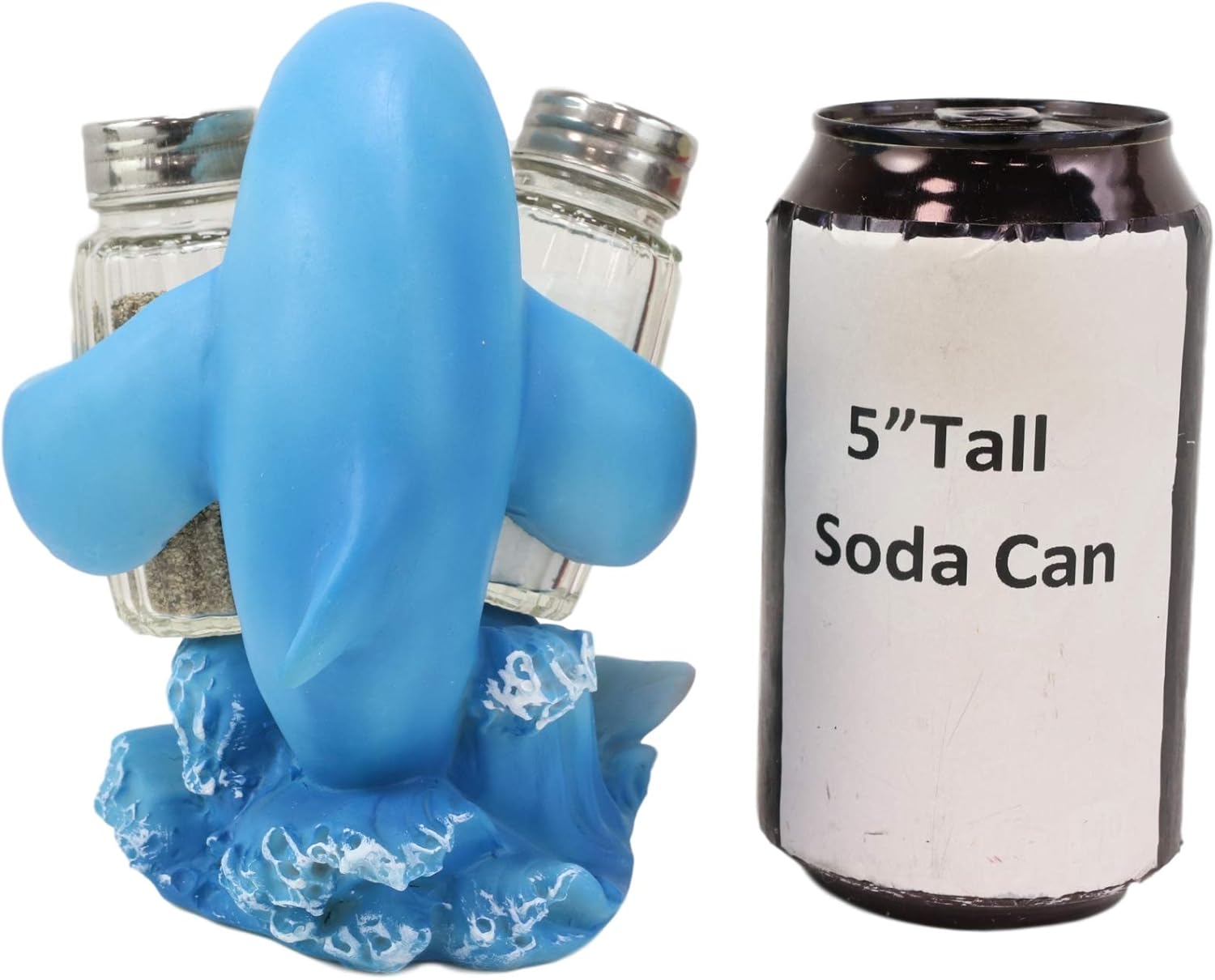 Ebros Gift Náutico Ocean Marina Dolphin Rising Above Sea Waves Hugging Salt and Pepper Shakers Holder Figurine Stand For Coastal Beach Marine