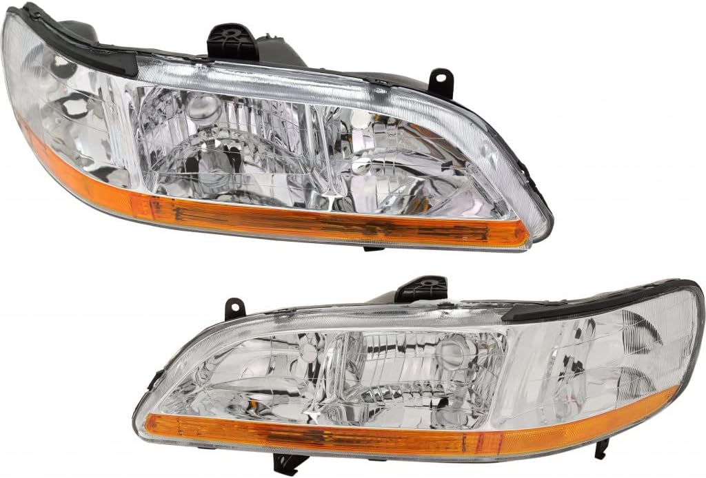 KarParts360 Par de faros delanteros Honda Accord 2001 2002, par de lado del conductor y del pasajero, sustituye a HO2502117 HO2503117 HO2503117