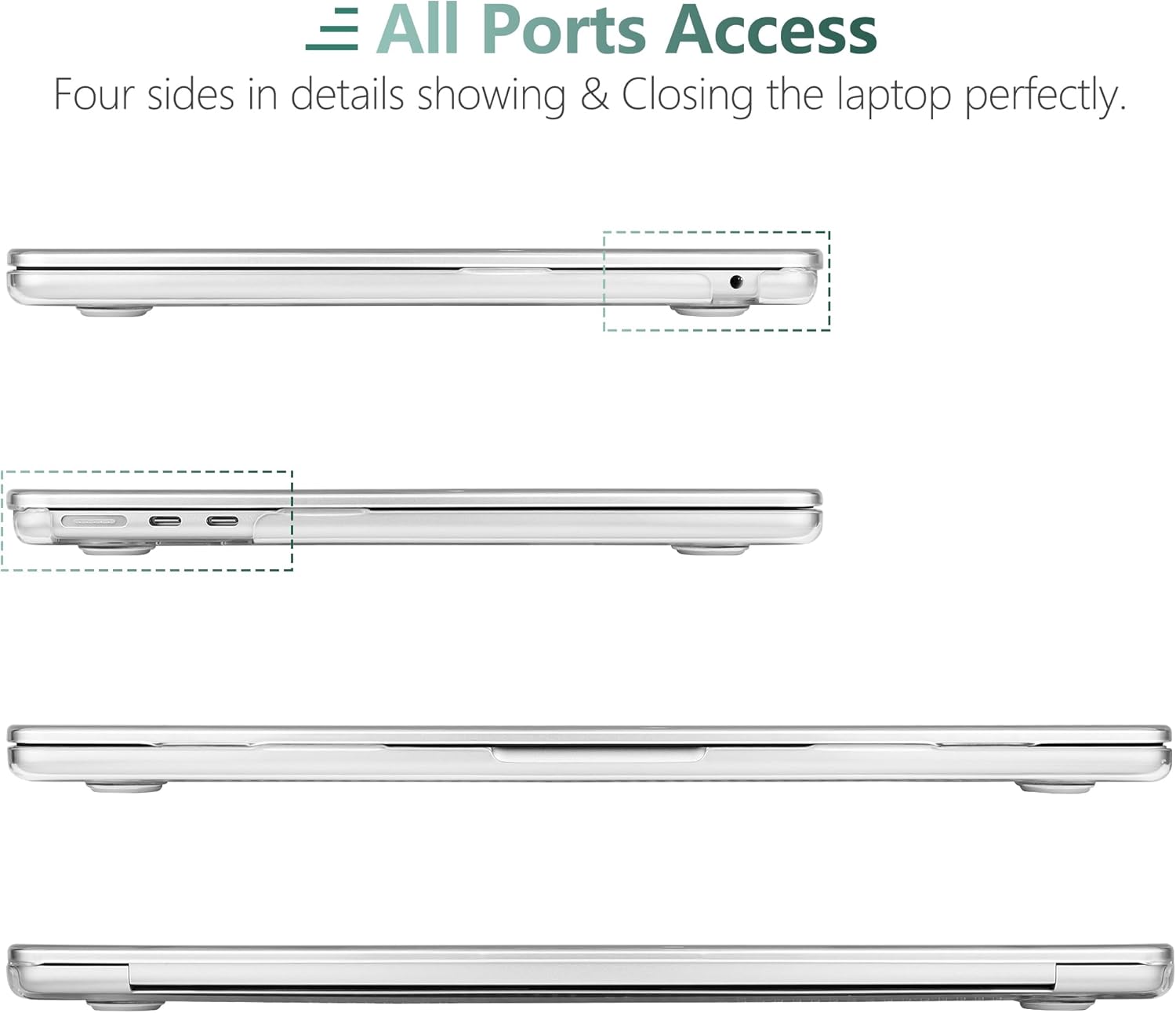 DONGKE Funda para MacBook Air M3 M2 de 15 pulgadas 2023 2024 A2941 A3114 con pantalla Retina y Touch ID, funda rígida de plástico y funda de teclado