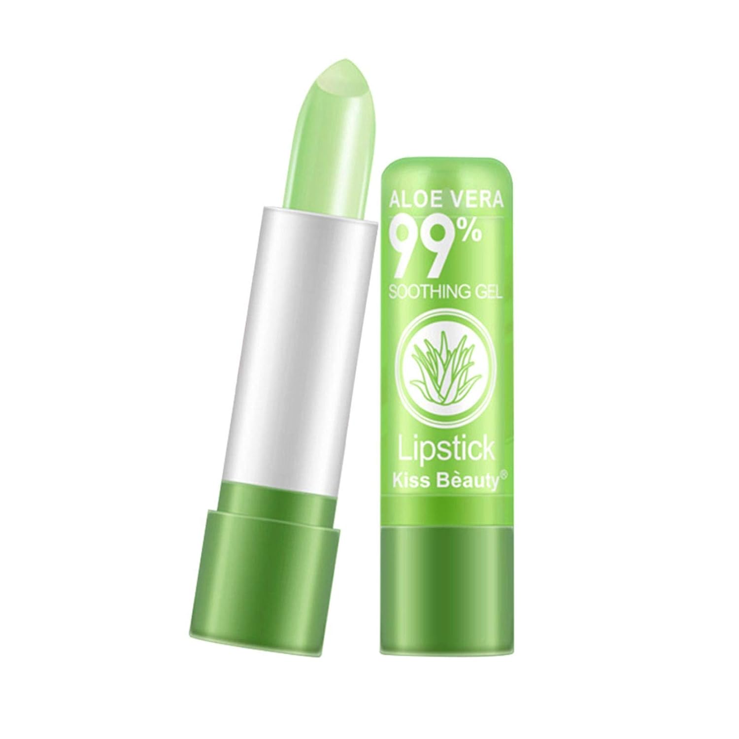 Paquete de 2 lápices labiales de aloe vera, bálsamo labial nutritivo de larga duración, hidratante para labios, temperatura mágica, cambio de color,