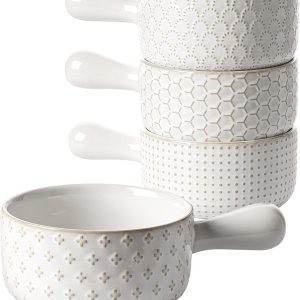 LE TAUCI Tazones de sopa de cebolla francesa, cuencos de sopa de 18 onzas con asas para chile, estofado de res, sopa de cebolla francesa, Crocks LE TAUCI Tazones de sopa de cebolla francesa, cuencos de sopa de 18 onzas con asas para chile, estofado de res, sopa de cebolla francesa, Crocks