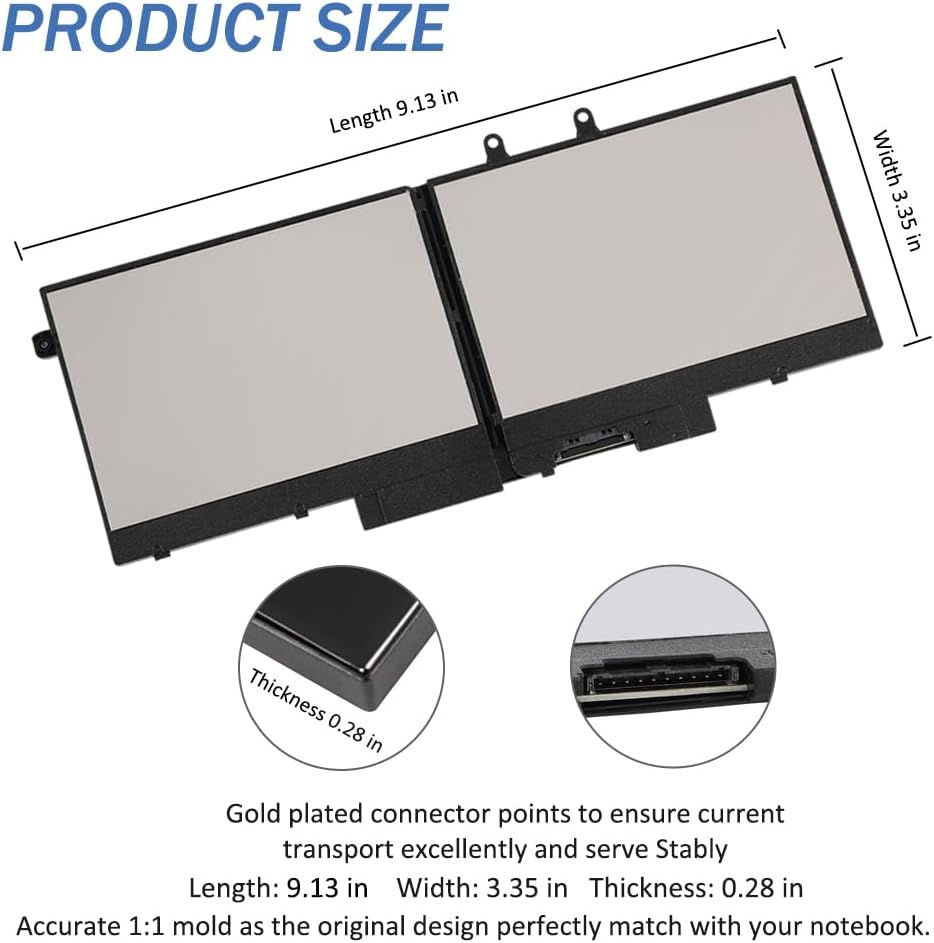 3HWPP – Batería para laptop Dell Latitude 5410 5501 5401 5411 5511 Precision 3541 3551, Inspiron 17 7500 7506 2 en 1, nueva batería de repuesto para
