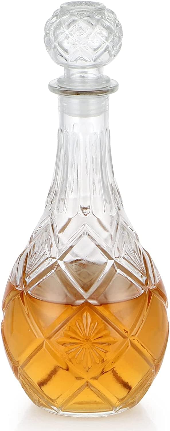 Paradise Beach Decantador de licor, decantador de vidrio con tapón hermético, botella decantadora para whisky, brandy, escocés, vodka, bourbon (33.8