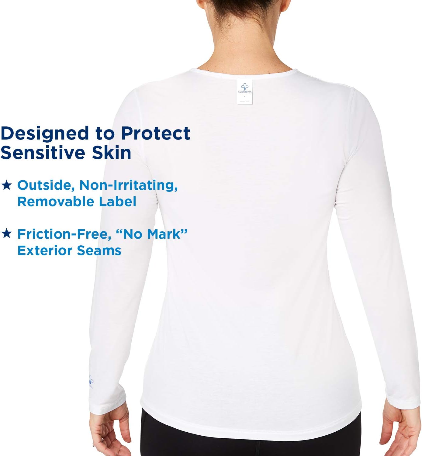 Ropa para eccema, psoriasis y camisa de tratamiento de piel sensible para mujer