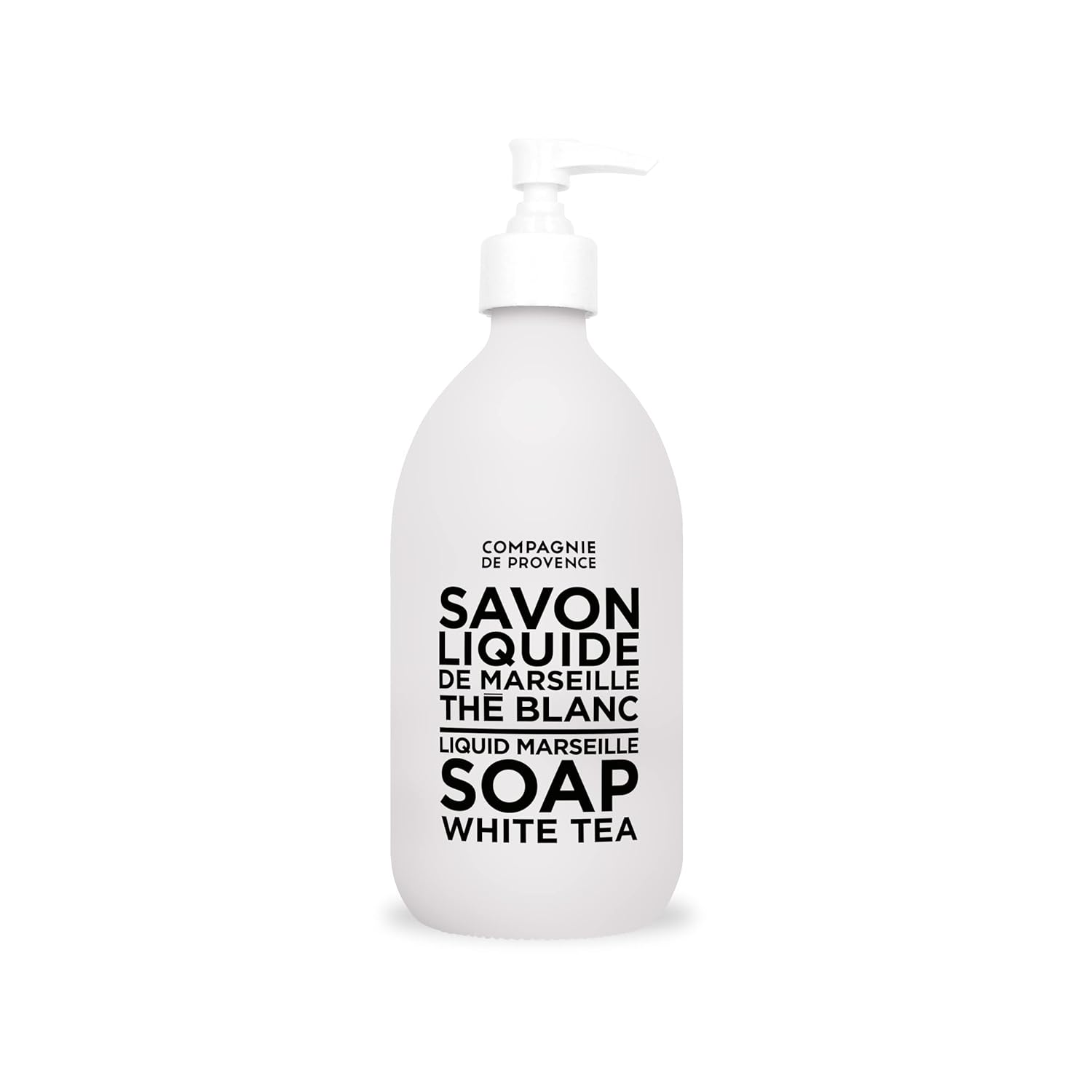 Compagnie de Provence Savon de Marseille – Jabón líquido extra puro, té blanco, botella con bomba de vidrio de 16.9 onzas líquidas