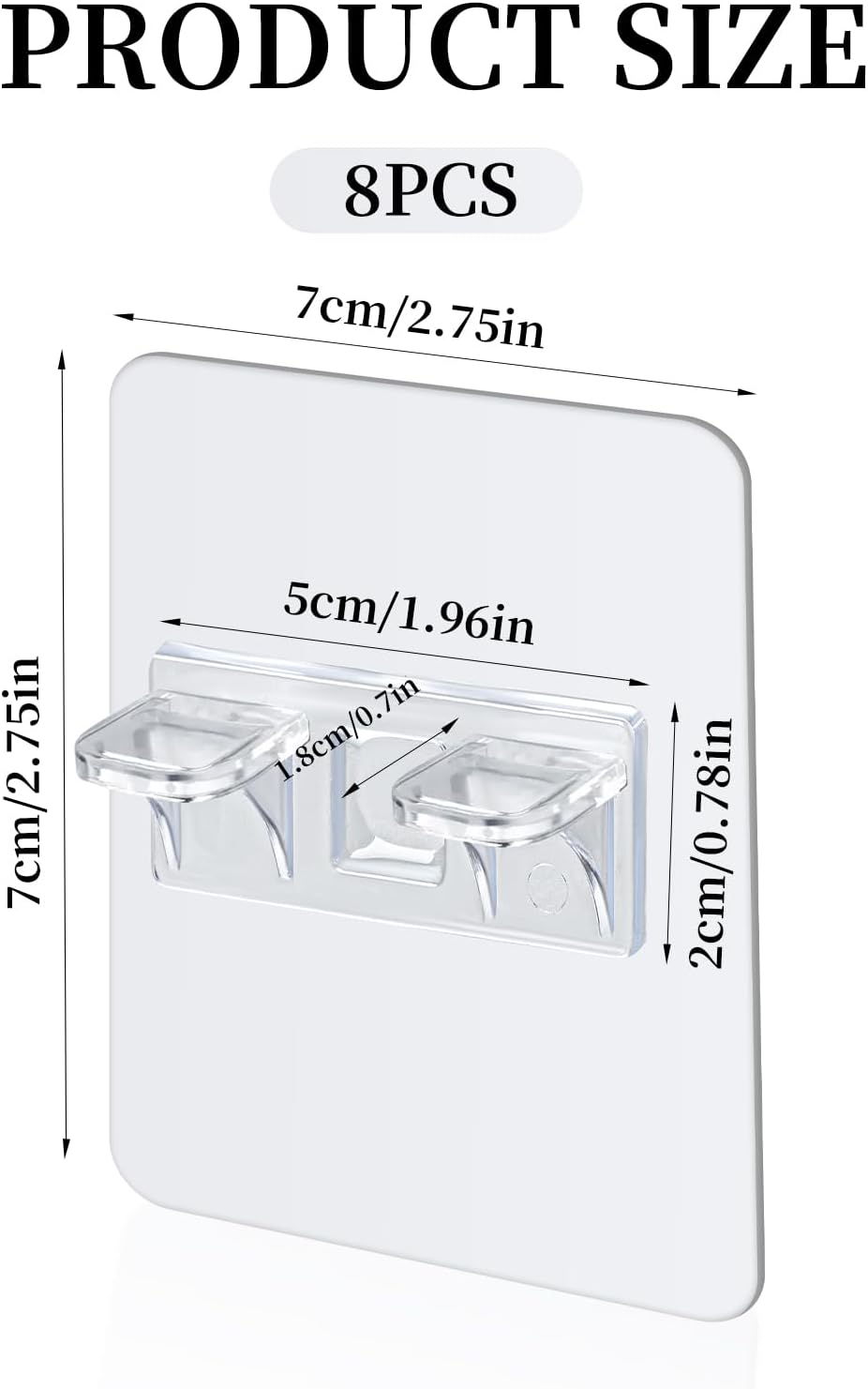 Paquete de 8 soportes adhesivos para estantes sin perforación, sin perforaciones, soportes autoadhesivos para estantes de cocina, libros, armarios,