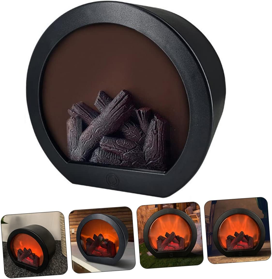 Angoily Lámpara de viento de chimenea simulada Luz de escritorio Lámpara de llama artificial Luz nocturna cálida Chimenea de imitación LED