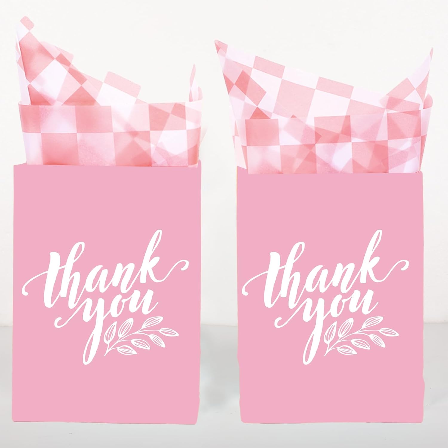 Whaline 100 piezas de papel de seda a cuadros, papel de regalo blanco y rosa, papel de embalaje, papel de manualidades para el hogar, baby shower,