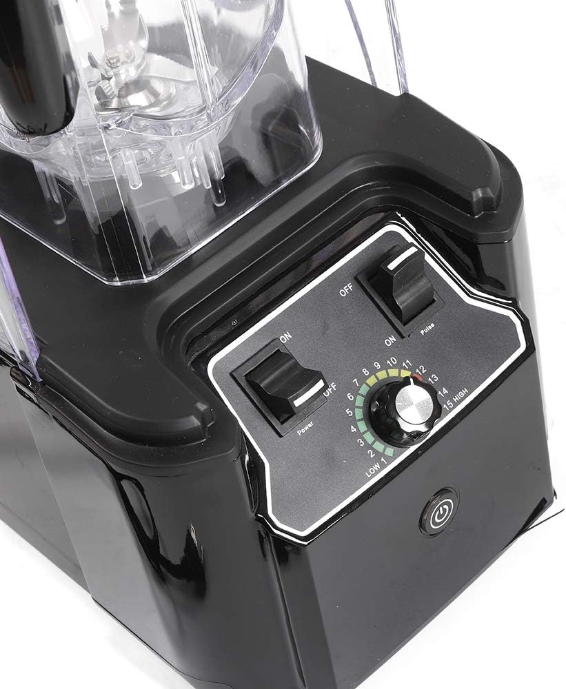Licuadora profesional, licuadora comercial insonorizada de 2.2L0.5 galones con cuchillas de acero, 110 V 2200 W encimera eléctrica exprimidor de