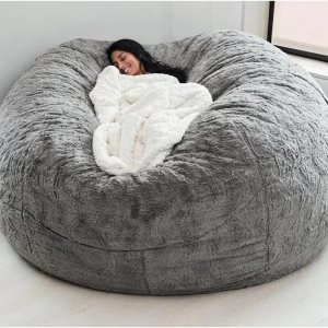 Funda para silla tipo puf de piel gigante para niños y adultos, (sin relleno), muebles de sala de estar, grande, redondo, suave, esponjoso, de piel Funda para silla tipo puf de piel gigante para niños y adultos, (sin relleno), muebles de sala de estar, grande, redondo, suave, esponjoso, de piel