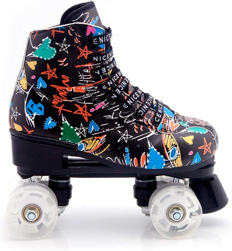 Patines juveniles para mujeres y hombres Graffiti Freestyle Quad Rink Skate Shoes