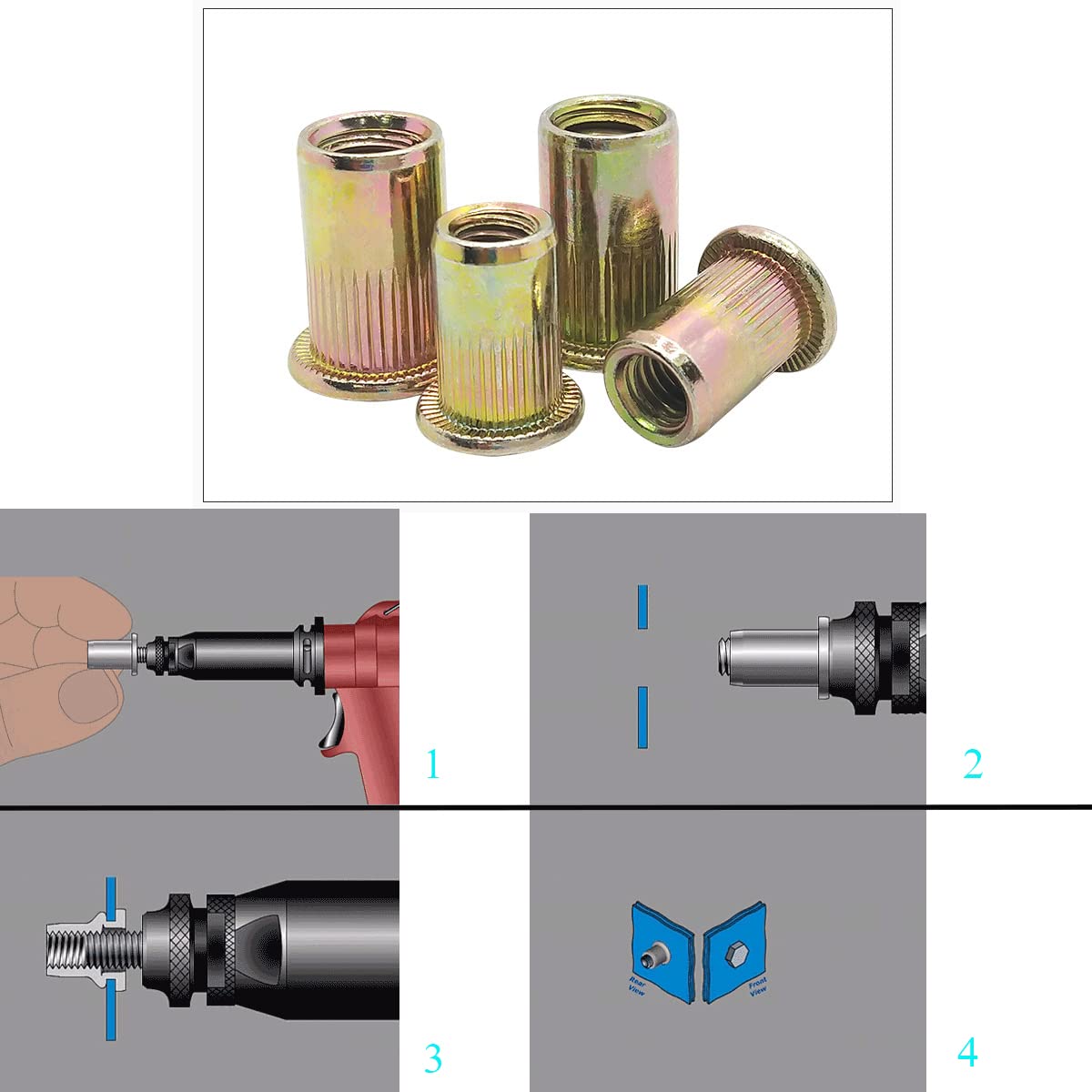 30 piezas de arandelas de aluminio CNC Billet, pernos de acero inoxidable, tuercas remachables de acero al carbono para parachoques guardabarros,