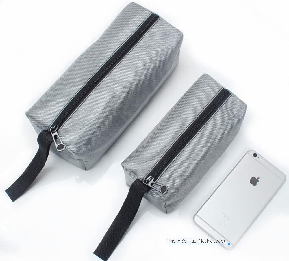 2 bolsas de almacenamiento de herramientas de lona portátil, bolsa de transporte, bolsa de transporte con cremallera y lazo para colgar (2 unidades,