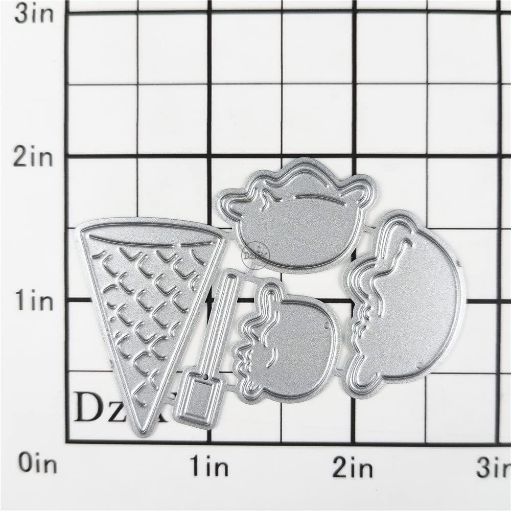 DzIxY Deliciosa taza de helado Troqueles de corte de metal para hacer tarjetas de papel de grabación en relieve Troqueles Sets Álbum Scrapbooking