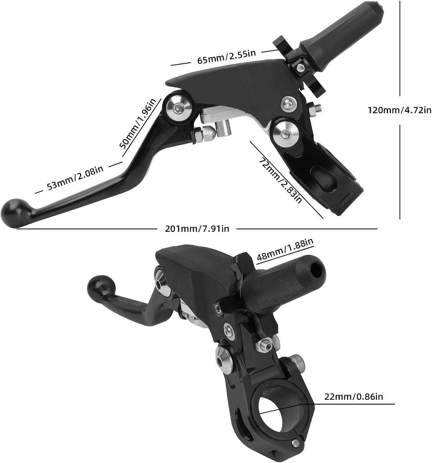 PRO CAKEN 78″ 0.866 in motocicleta universal aluminio 360 aleación mango de embrague plegable con asiento de montaje para motocicleta Street Sport