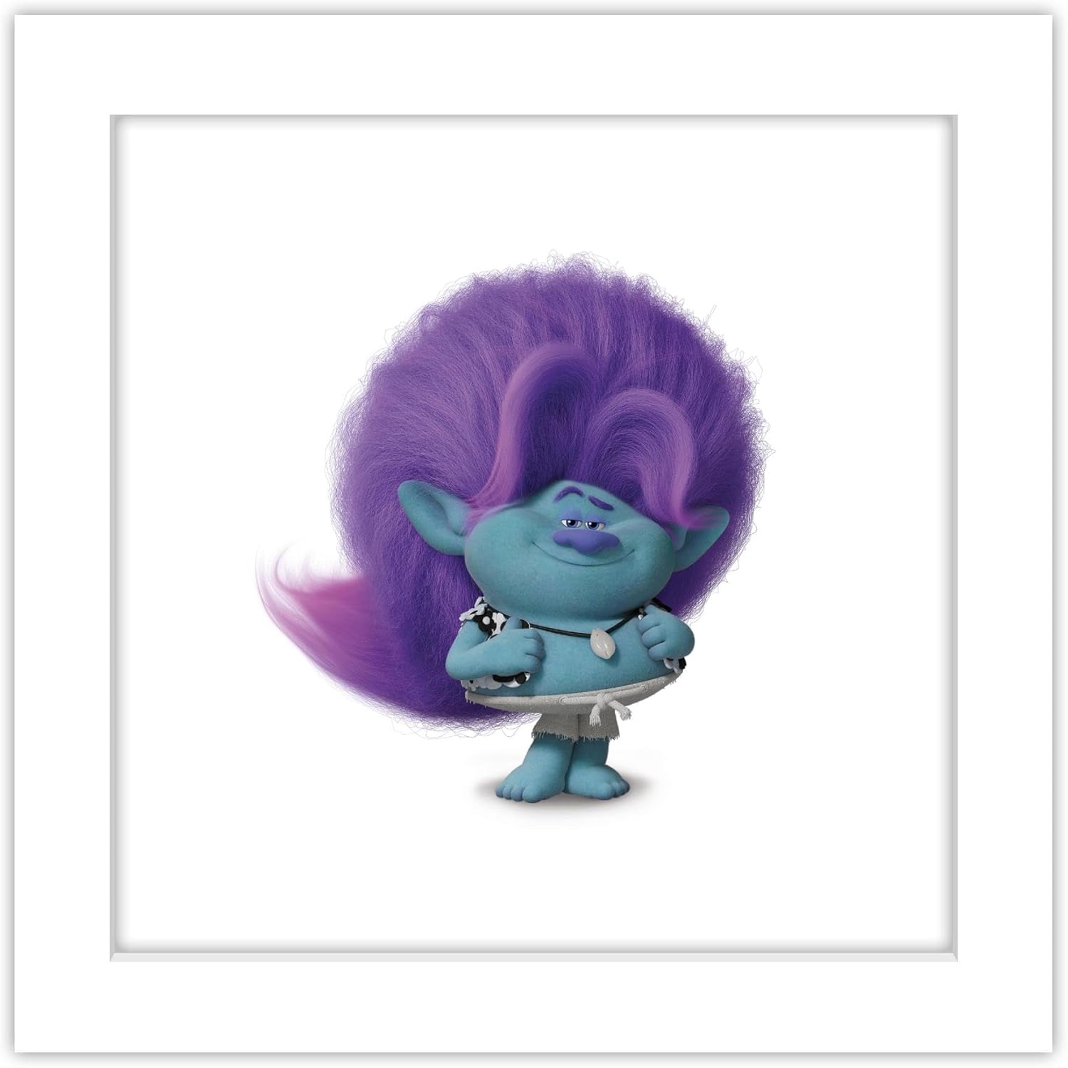 Trends International Gallery Pops Trolls Band Together – Póster de pared de Bruce, 12.00 x 12.00 pulgadas, versión de marco blanco