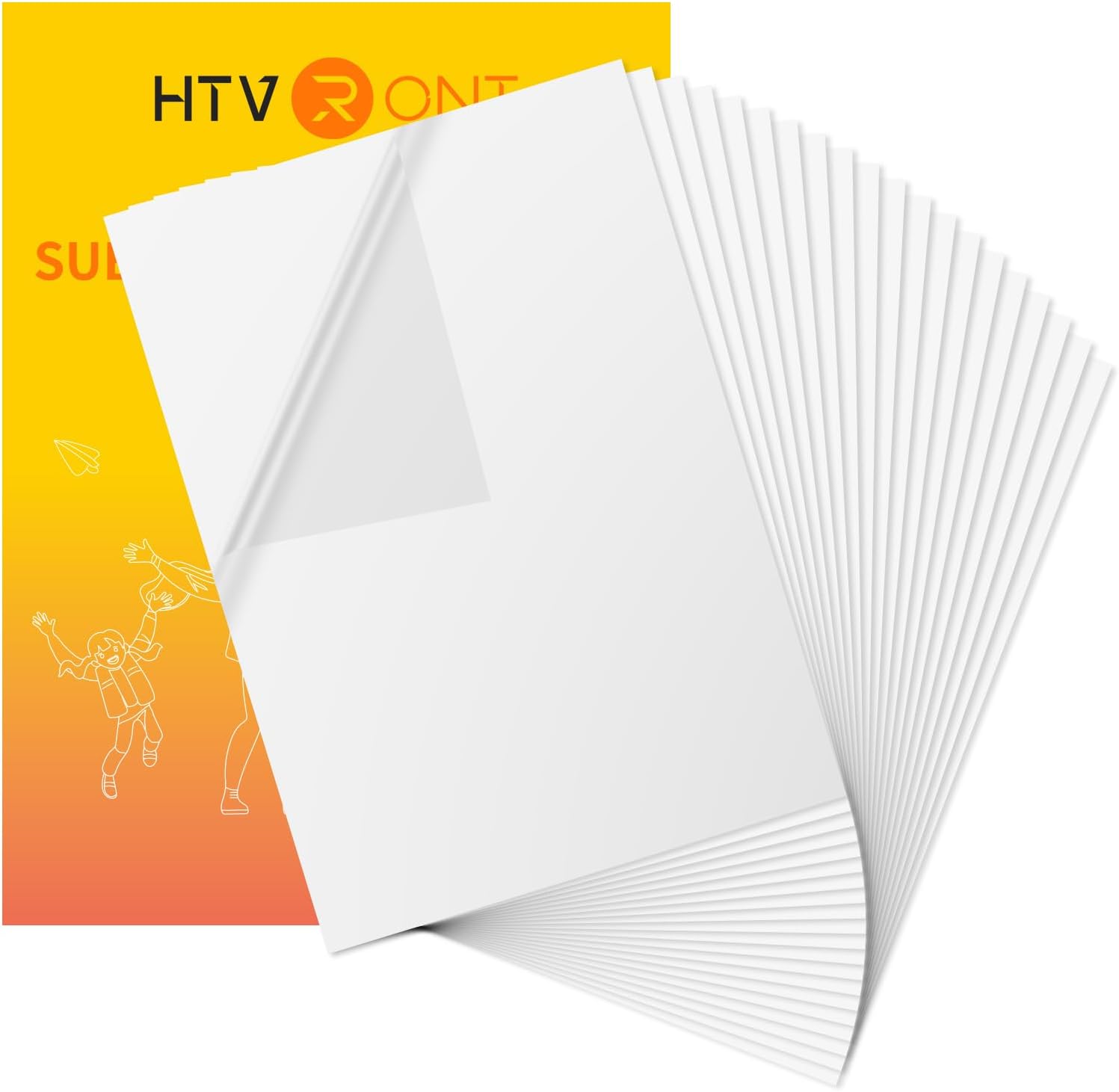 HTVRONT Papel adhesivo de sublimación  20 calcomanías de sublimación impermeables transparentes mate