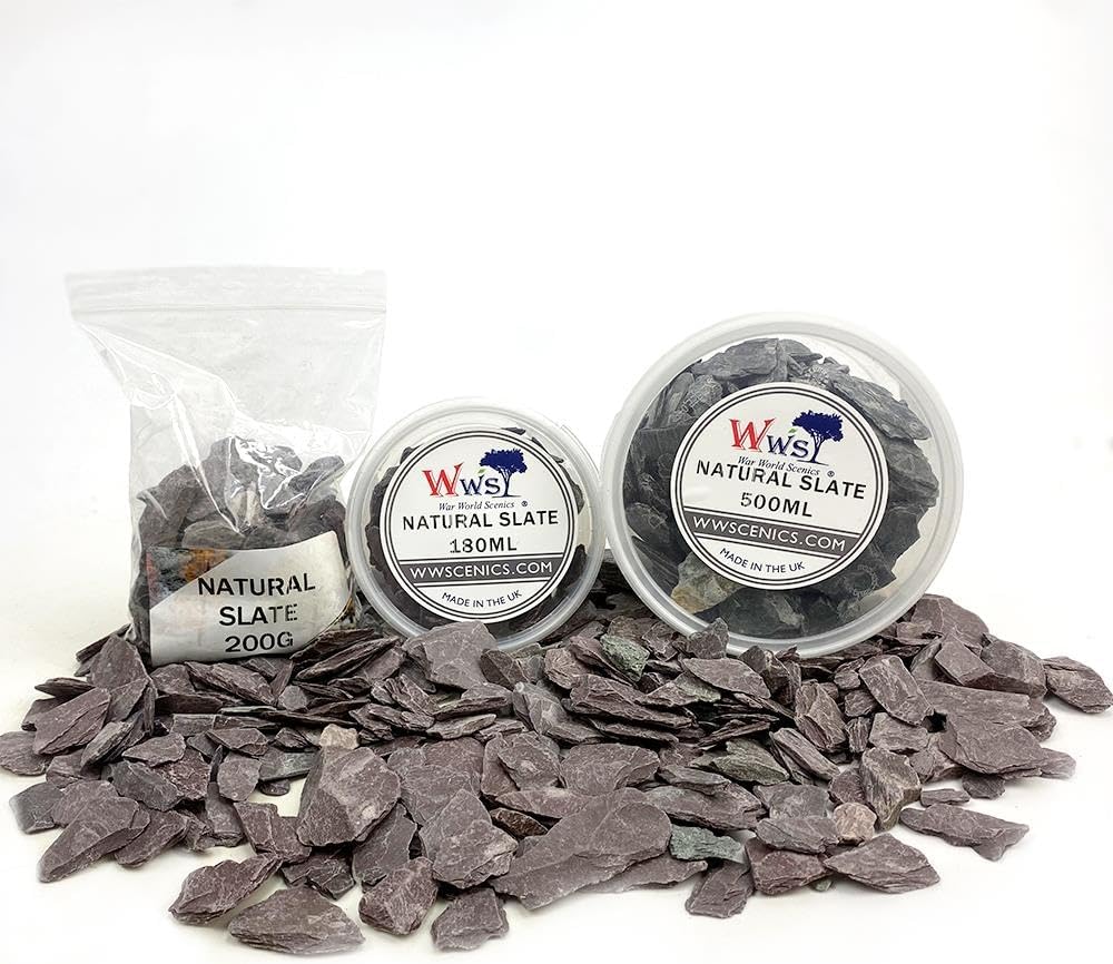 WWScenics Natural Slate Stone  500ml Tub  Scenery Basing Material