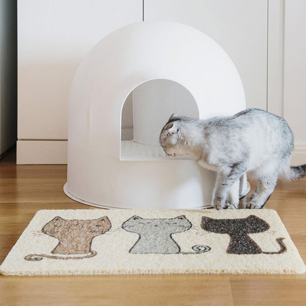 iplusmile Contenedores de plástico Alfombra para sentarse para mascotas, tapete de arena para gatos, suministros para mascotas, alfombrilla de