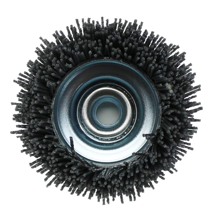 BHA Cepillo de cerdas de nailon con filamentos abrasivos de 4 pulgadas, eje de amenaza 58-11, gris (grano 80)