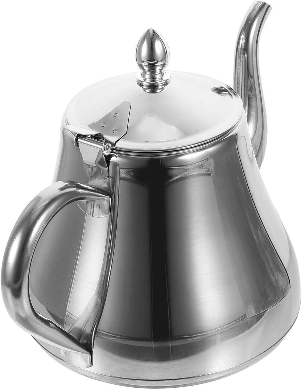 UPKOCH Tetera de acero inoxidable para el hogar, tetera de acero inoxidable, hervidor de té de 1 litro, tetera plateada, tetera de café, tetera para