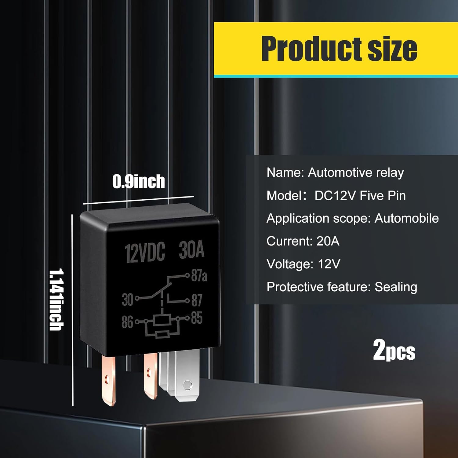 2 relés múltiples de 5 pines 30A para automóvil, relé de nailon resistente al agua, accesorios de repuesto universales desmontables para relé de
