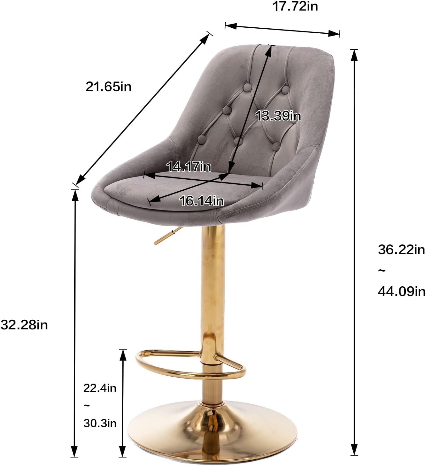Anwickmak Taburetes de bar giratorios modernos, taburetes de bar ajustables con respaldo y reposapiés, sillas de bar hidráulicas tapizadas de