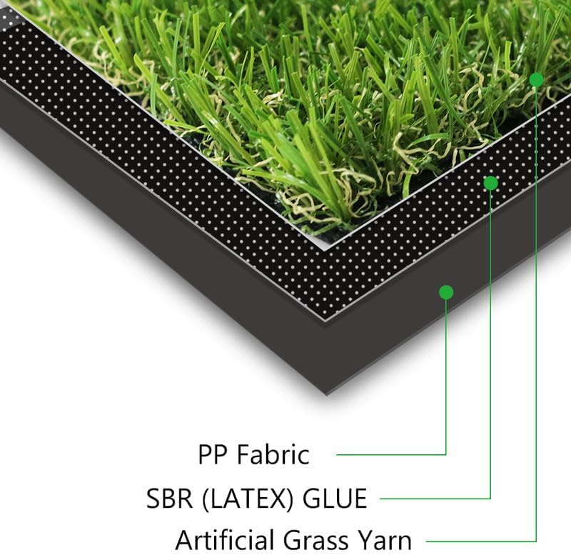 Petgrow Césped artificial sintético de 1 x 20 pies, alfombra de césped sintético falso de 0.8 pulgadas de altura para césped artificial para