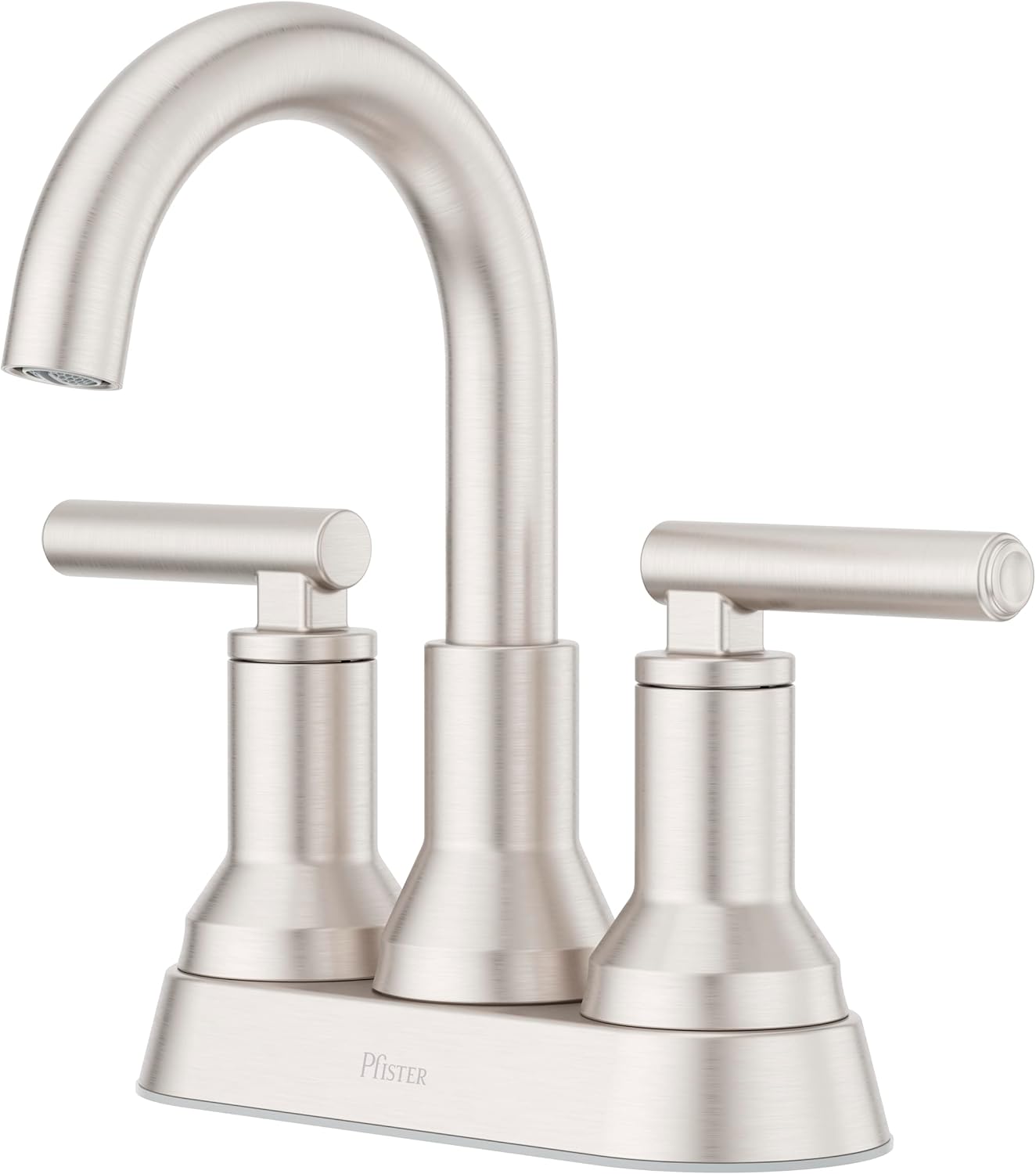 Pfister Capistrano LF048CSOGS – Grifo para lavabo de baño, centro de 4 pulgadas, 2 asas, 3 agujeros, acabado de níquel cepillado de defensa contra