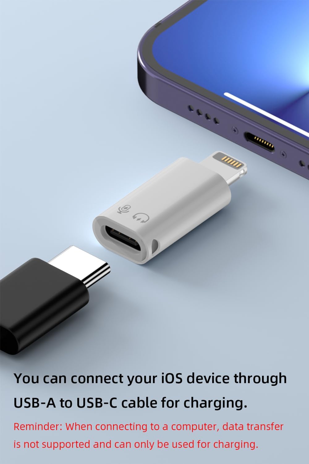AreMe Paquete de 2 adaptadores USB CUSB 3.0 hembra a Lightning macho OTG para iPhoneiPad, compatible con lector de tarjetas, disco U, unidad flash