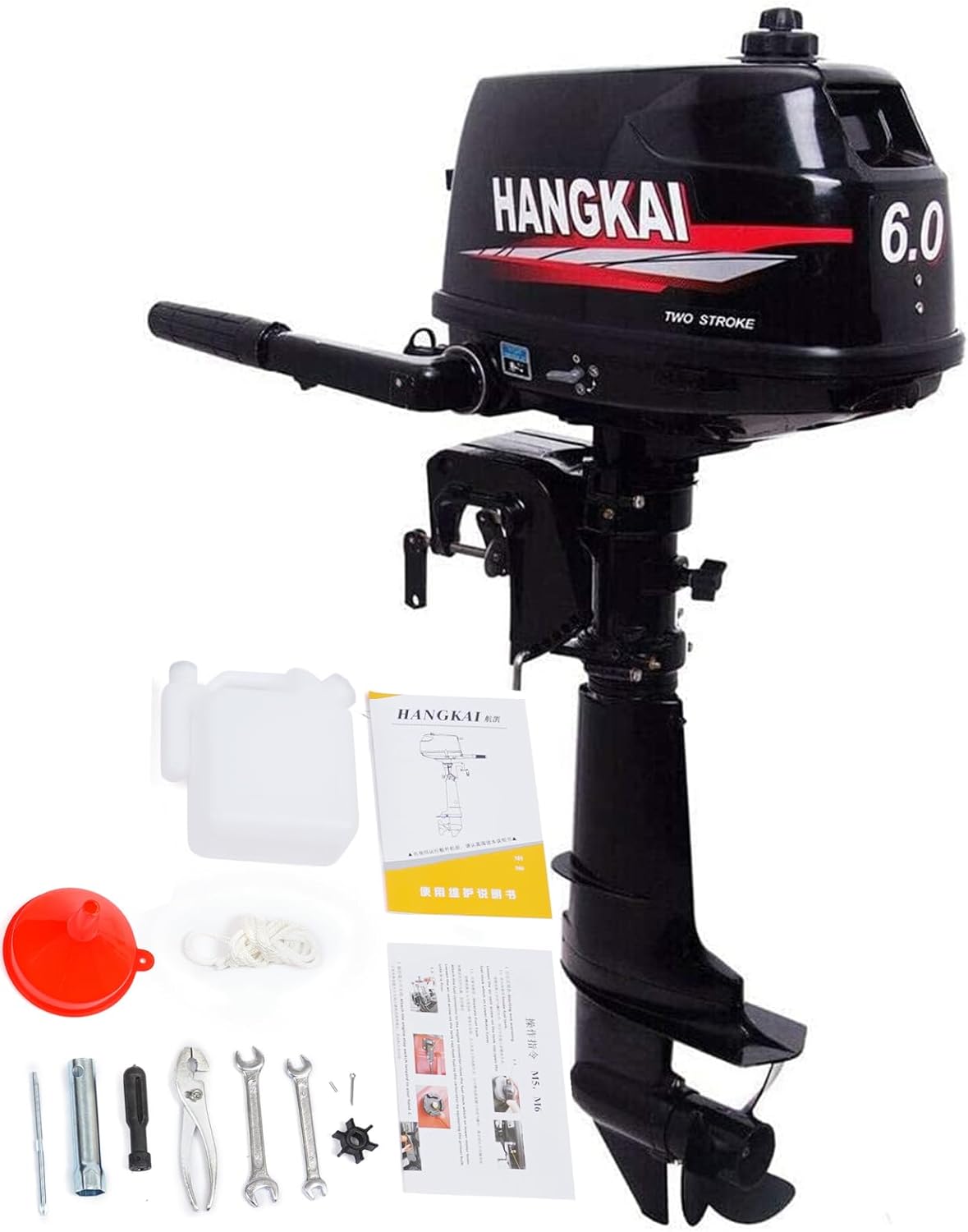 Motor fuera de borda de 6 HP, motor fuera de borda de 2 tiempos y 6 hp, motor de barco fuera de borda resistente, barco de pesca inflable de pesca,