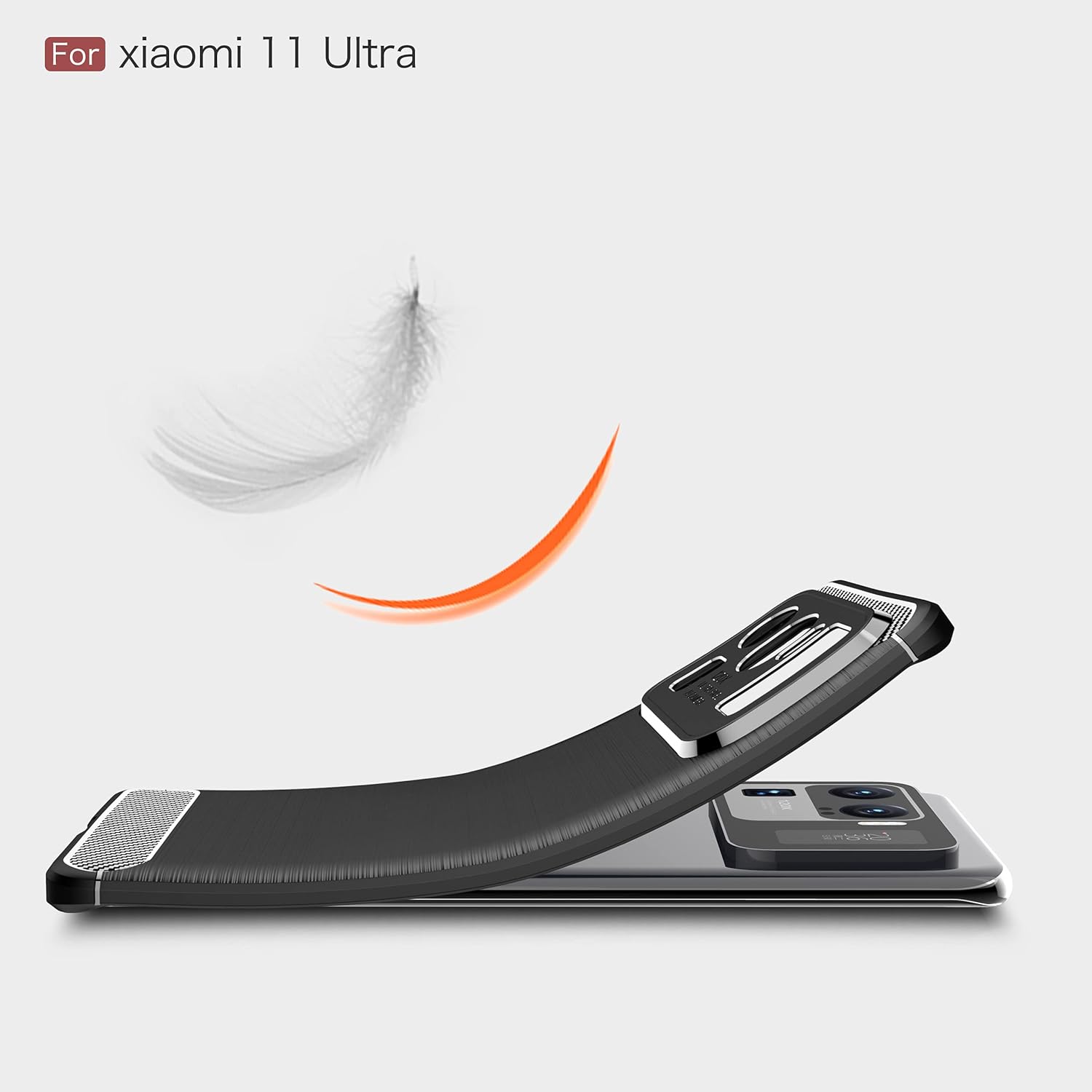 Funda compatible con Xiaomi Mi 11 Ultra, cubierta de diseño de textura de fibra de carbono, funda de absorción de impactos diseñada para Xiaomi Mi