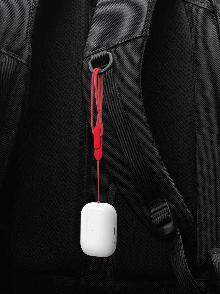 Incase – Cordón compatible con Apple Airpod Pro 2, cordón de alta calidad con clip ajustable, seguro Airpods con estilo (rojo, paquete de 2)