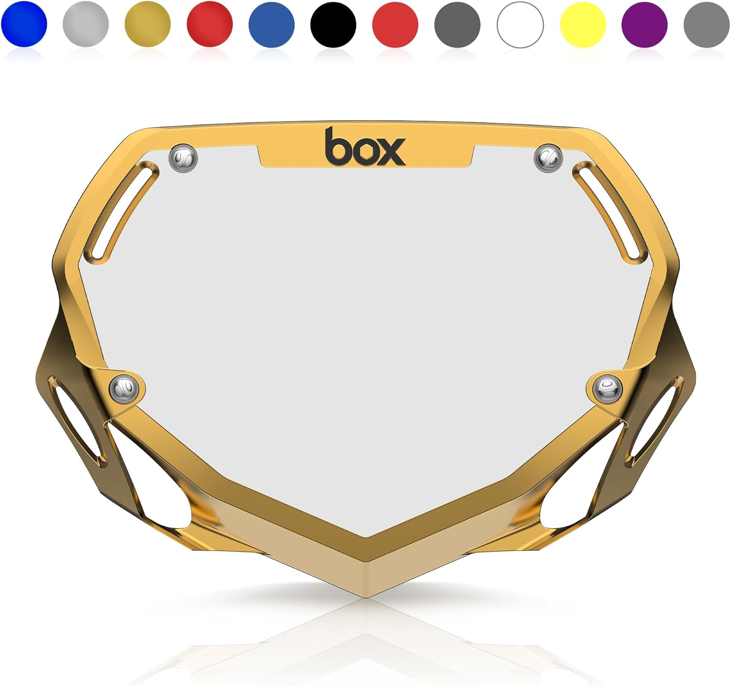 Box Components Box – Placa de matrícula para bicicleta BMX, resistente a los impactos, 3D, con correas ajustables para adultos, Mini, Strider, Box