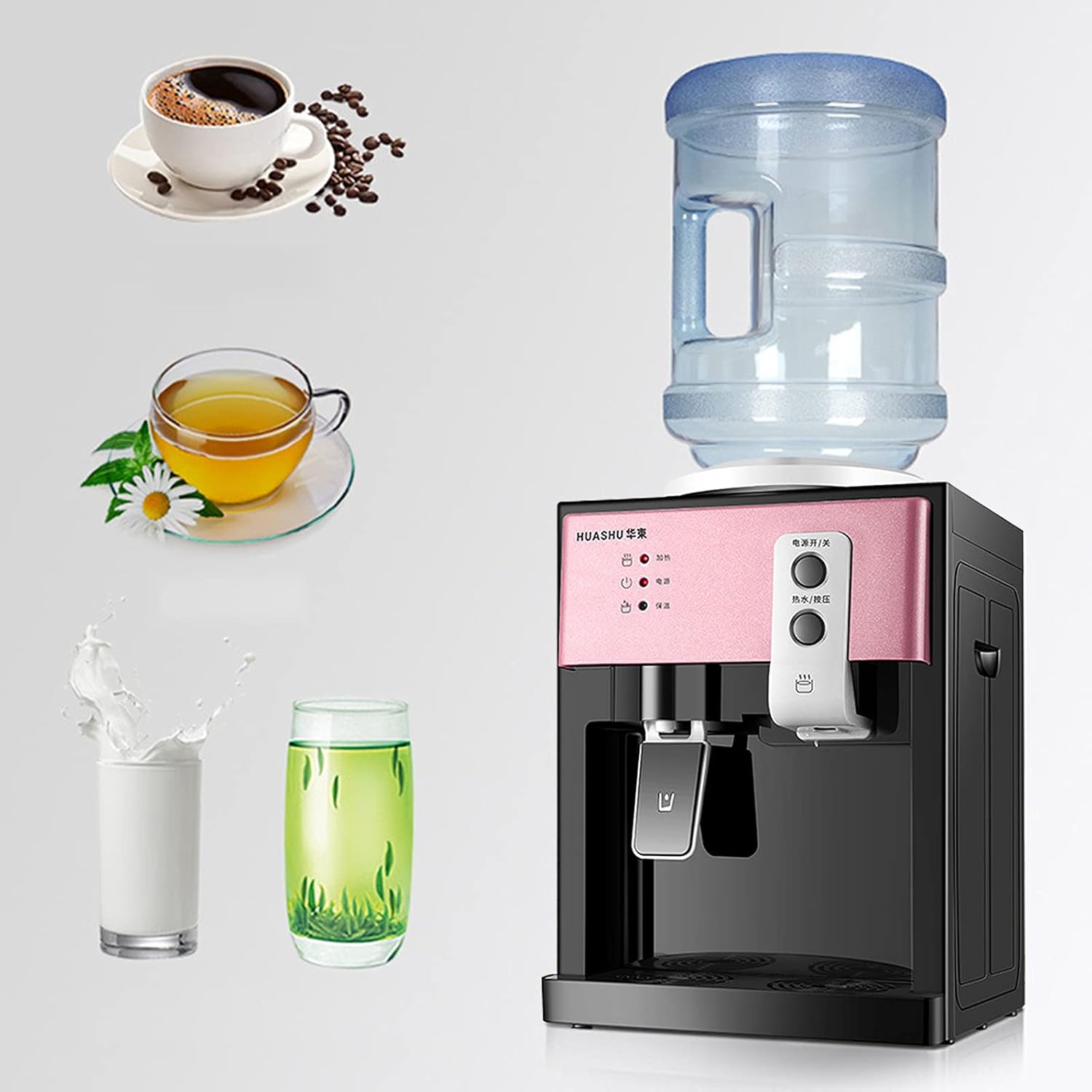 Dispensador de enfriador de agua de carga superior de 110 V, dispensador de enfriador de agua de escritorio de 550 W, dispensador eléctrico de calor