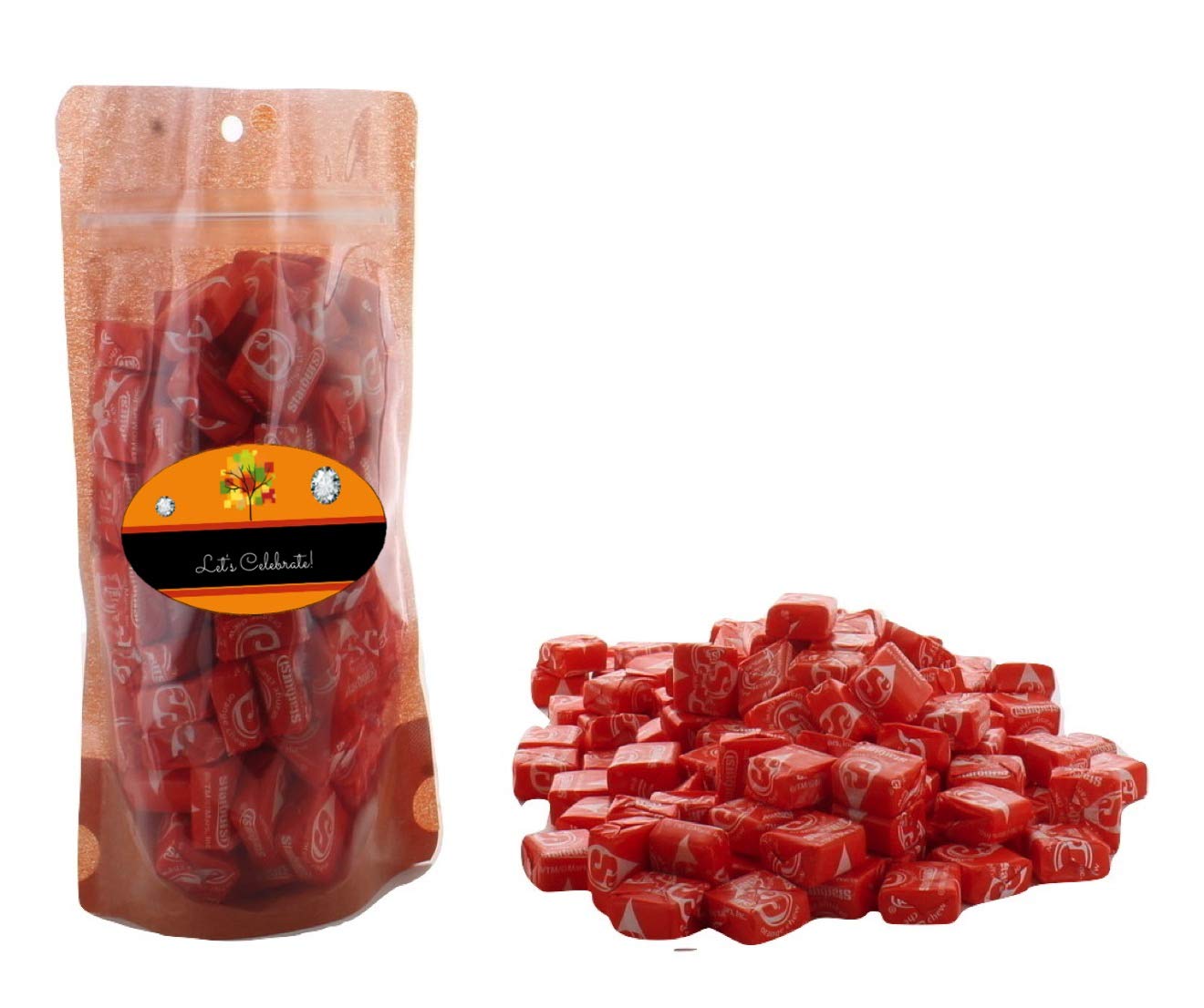 Orange Starburst – Masticables de frutas envueltos individualmente, 1 libra completa, caramelo masticable con sabor a cítricos, ideas de regalo