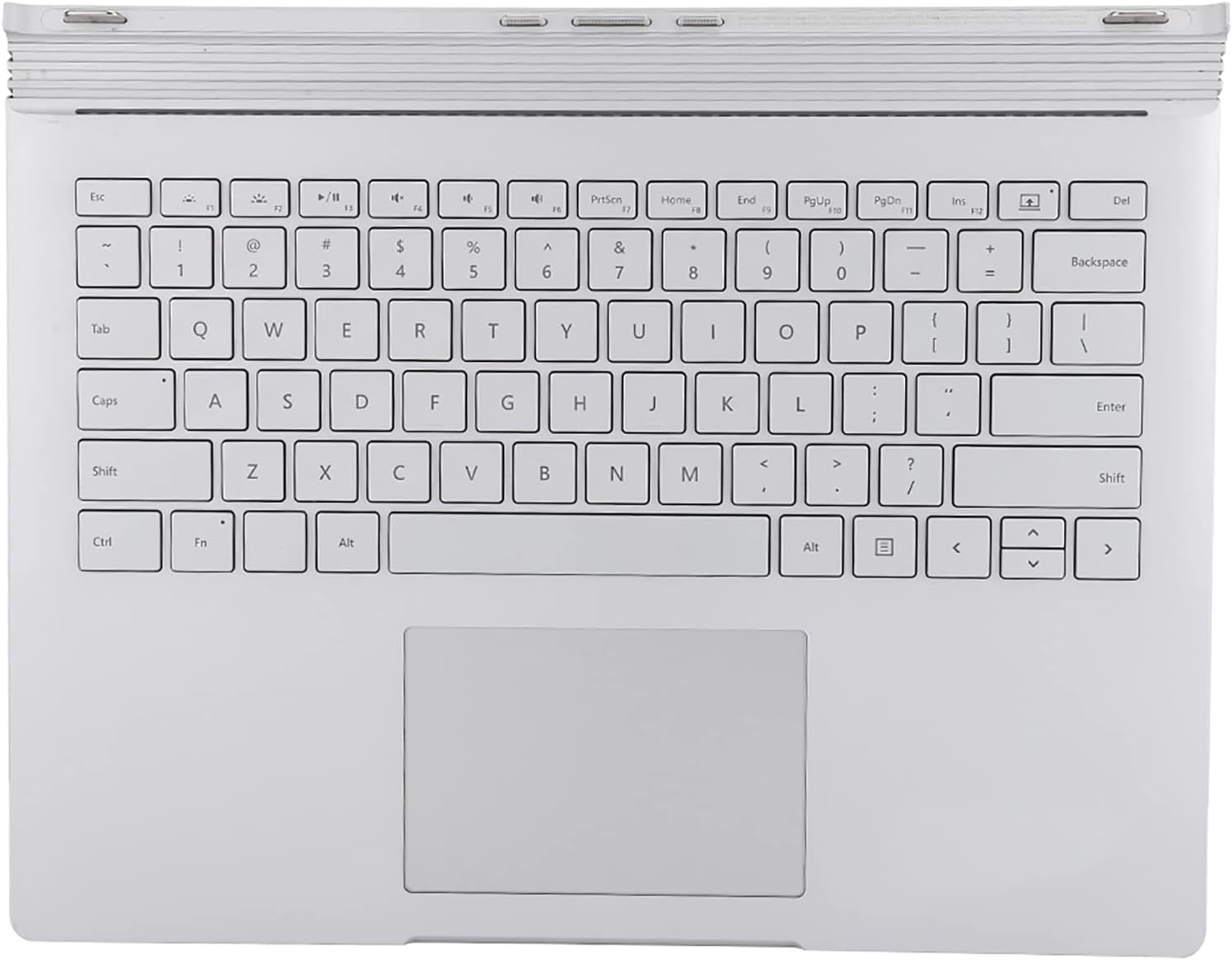 Fydun para Surface Book, teclado de reemplazo pc panel frontal 1 1704 1705 multifuncional plata para portátil portátil
