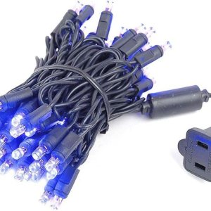 Novelty Lights Juego de 50 luces LED de Navidad, iluminación al aire libre, luces de fiesta, patio, morado, cable negro, 11 pies Novelty Lights Juego de 50 luces LED de Navidad, iluminación al aire libre, luces de fiesta, patio, morado, cable negro, 11 pies