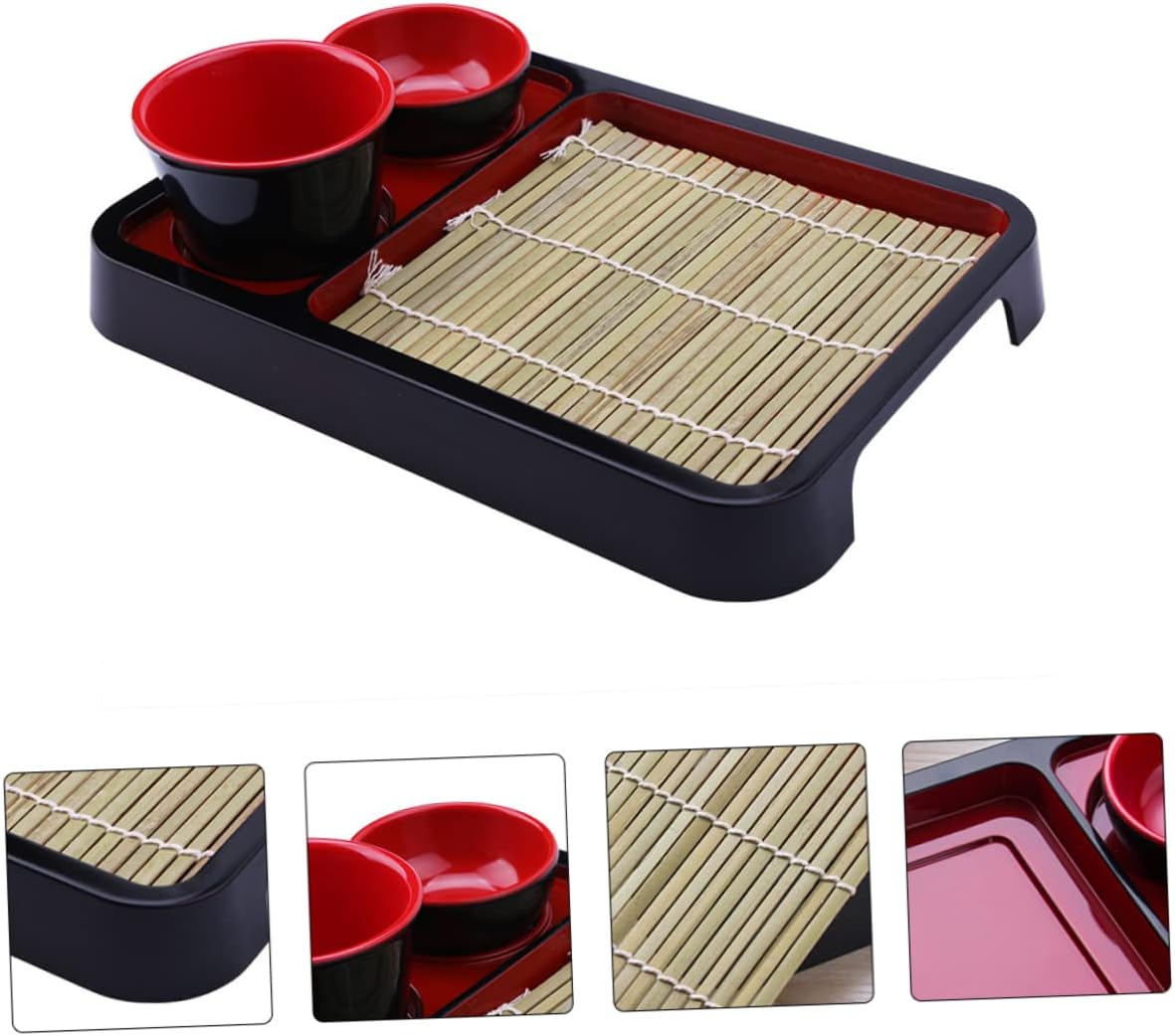 NOLITOY 3 juegos de platos de fideos fríos japoneses plato de sushi plato de sushi plato de aperitivo platos de pan de madera bandeja de fruta de