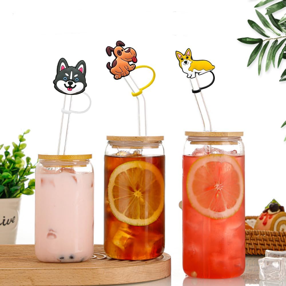 6 fundas para popotes de silicona para vasos, a prueba de polvo, reutilizables, para popotes de 0.315 a 0.315 pulgadas (0.276-0.315 in) (funda para