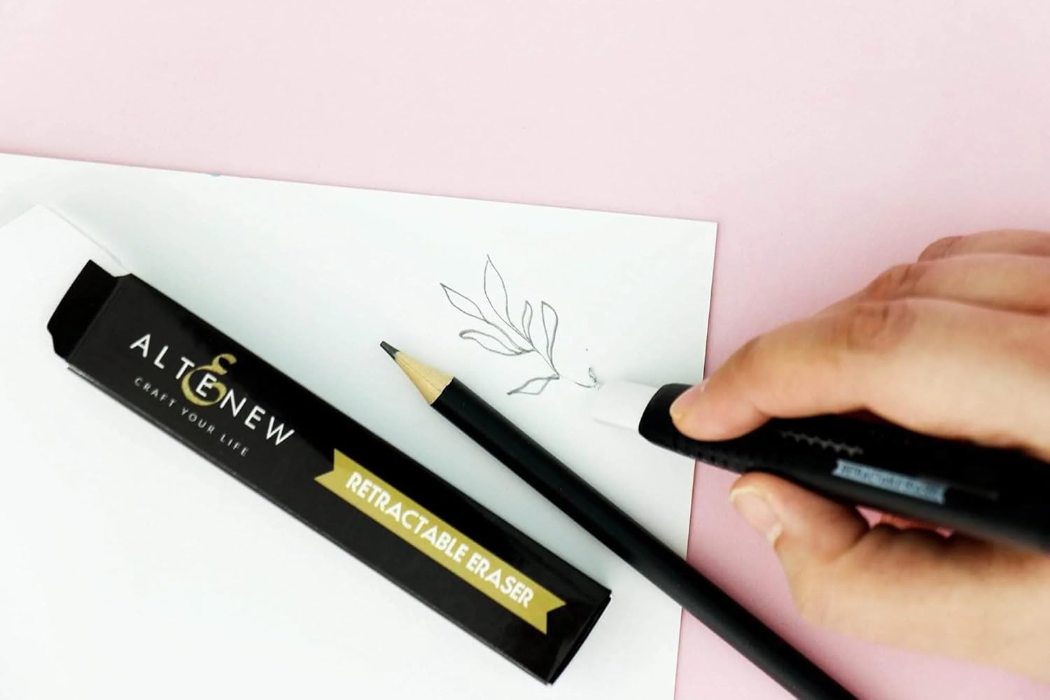 Altenew Borrador retráctil, borrador en seco para marcas de lápiz, herramientas de artesanía, artesano de papel, acondicionador de tinta de sellos,