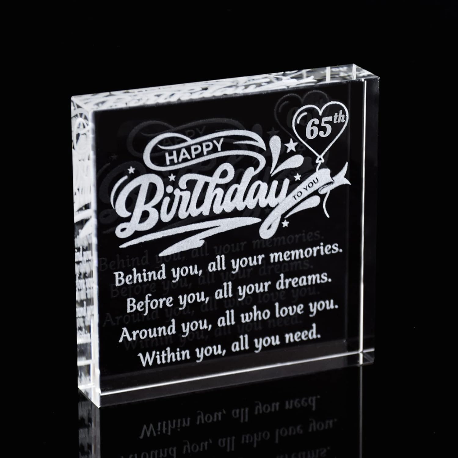 Pisapapeles de cristal grabado personalizado para cumpleaños número 65, ideas de regalos de cumpleaños para él, novia, hijo, hija, hermano, hermana,