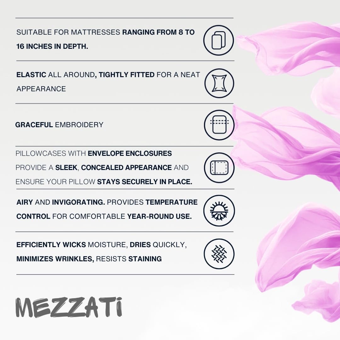 Mezzati Colección Prestige 1800 – Juego de sábanas de lujo, suave y cómoda, de microfibra cepillada