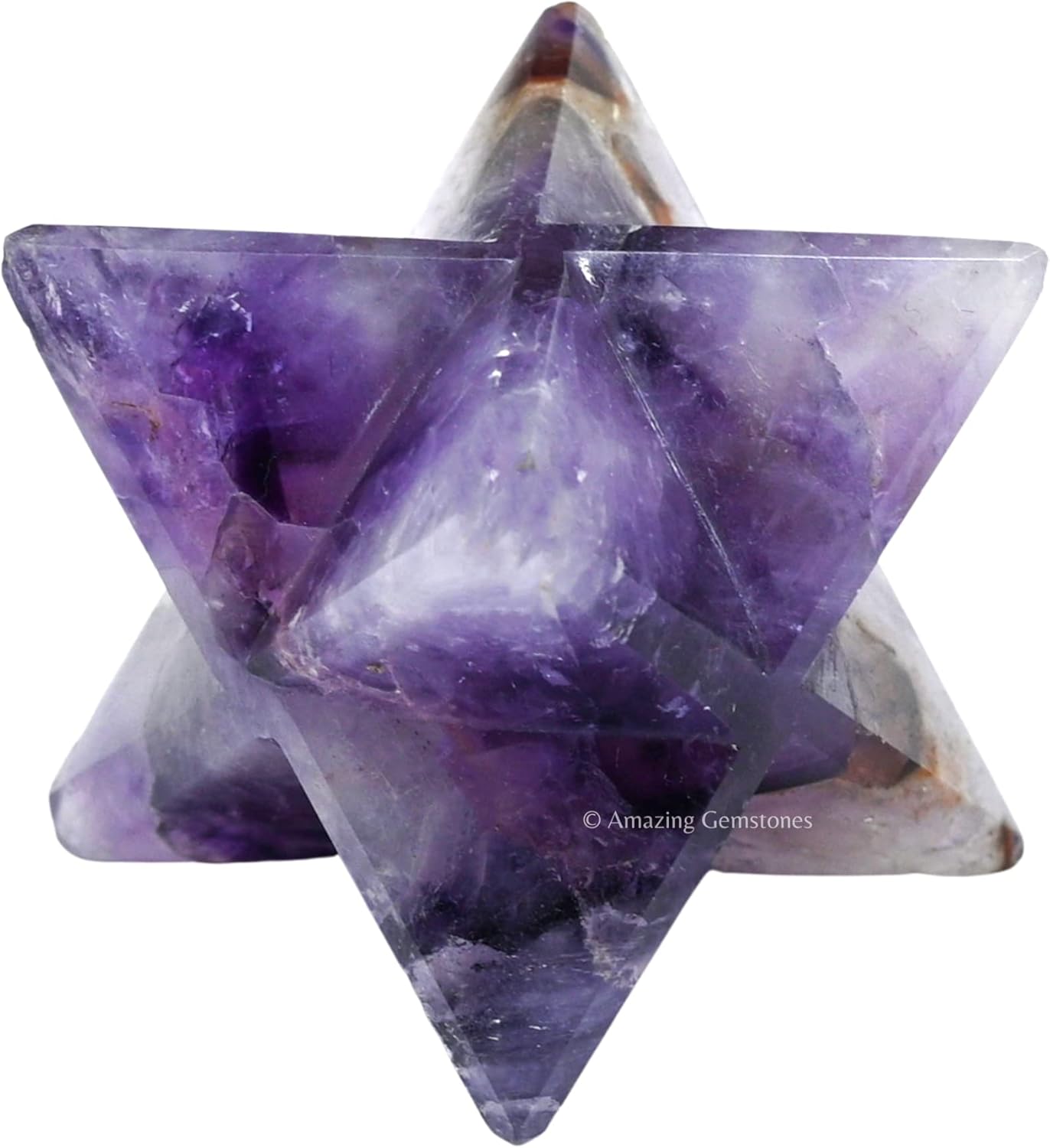 Amatista Merkaba Crystal – 1.5″ Pulgadas 3D Metatrones Cubo Cristal Merkaba