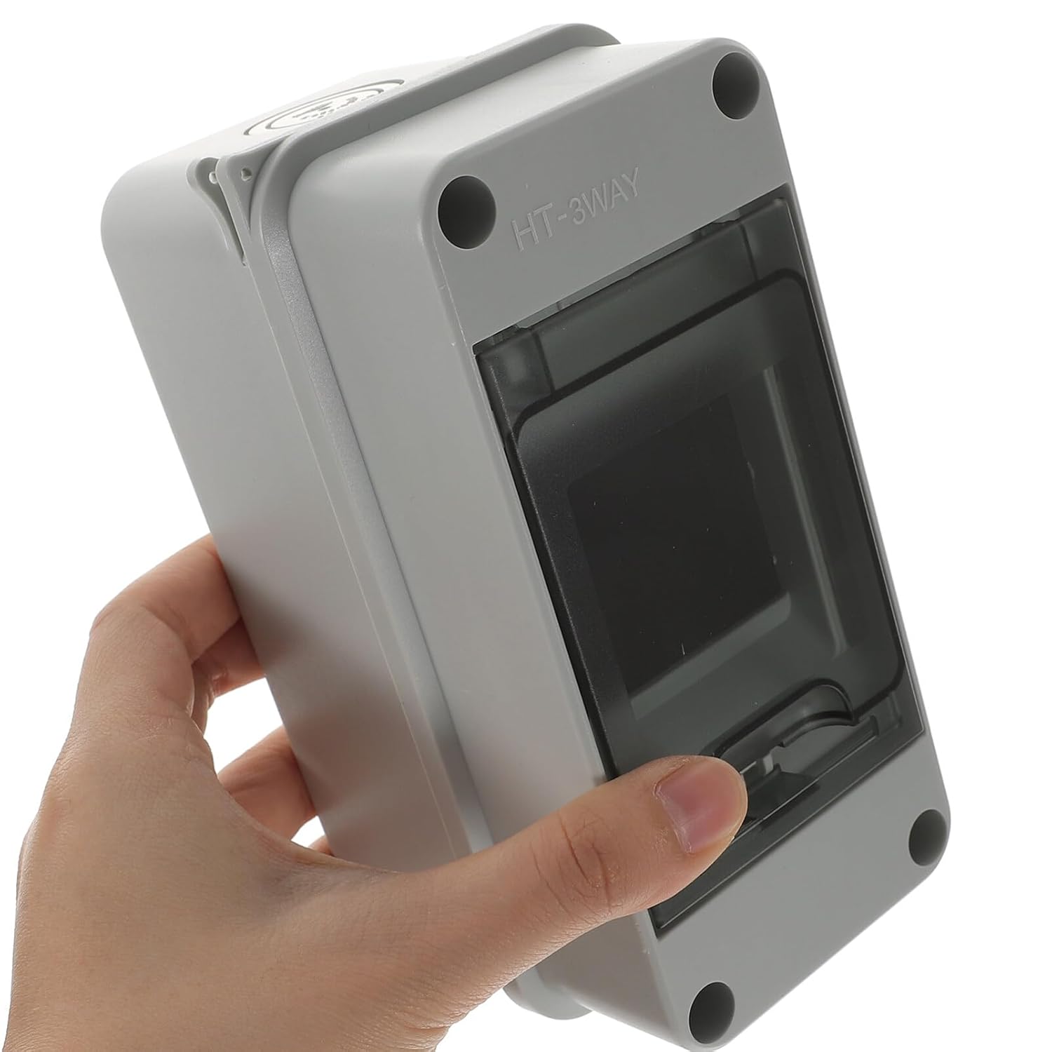 Caja de protección de distribución de 3 vías, caja de conexiones de distribución de energía con riel DIN Caja de conexiones Abs Caja eléctrica de