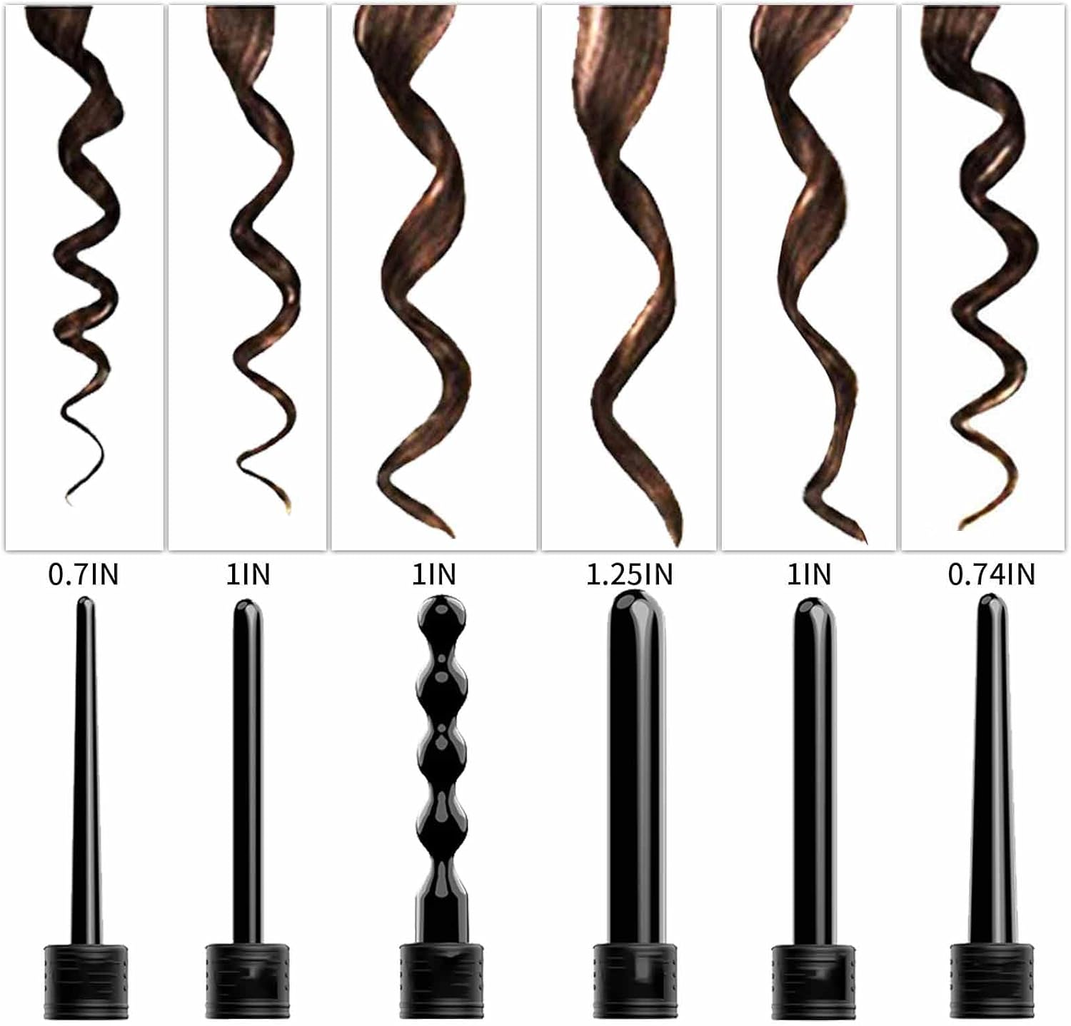 Plancha rizadora de pelo de 3 barriles – Varita rizadora 5 en 1 con calentamiento rápido – Rizador de varita rizadora para todo tipo de cabello,